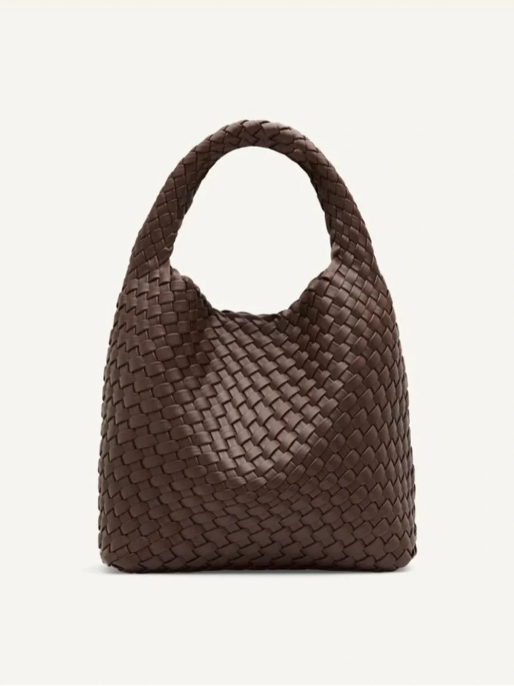NWT Rylan Alt-Leather Small Woven Tote brown (with pouch and dust bag)